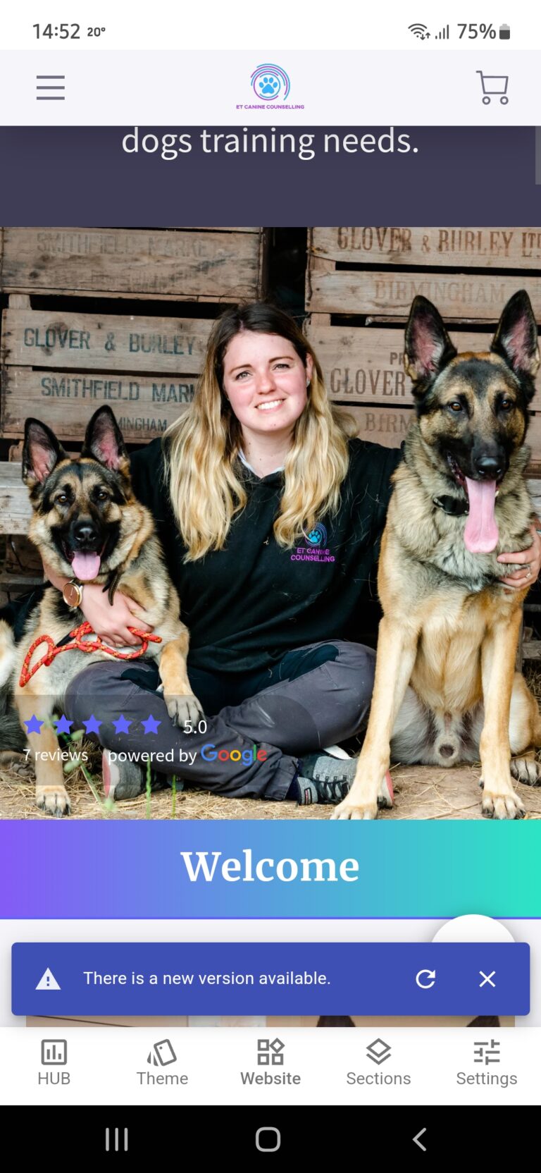 ET Canine Counselling Dog Walker profile in Kidderminster